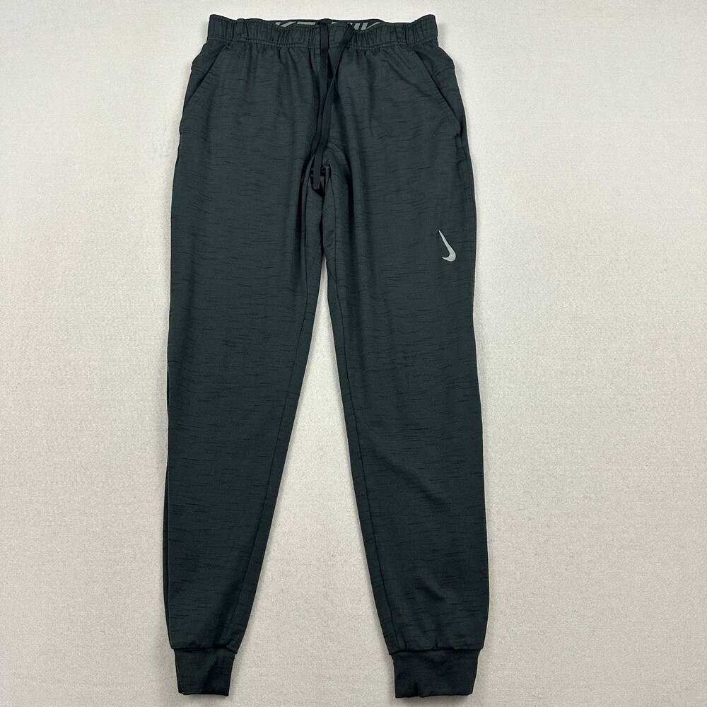 Nike Pants Men Small Heather Dark Gray Yoga Dri-FIT Athletic Cuffed Joggers S
